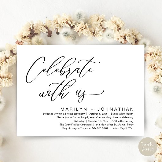 Romantisches Hochzeitsessen Party, Feiern Sie mit Einladung