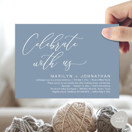 Romantisches Hochzeitsessen Party, Feiern Sie mit Einladung
