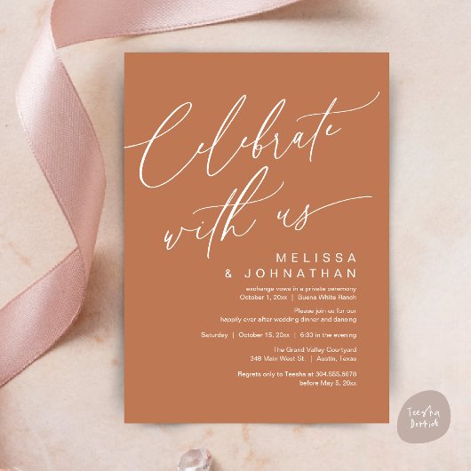 Romantisches Hochzeitsessen Party, Feiern Sie mit  Einladung