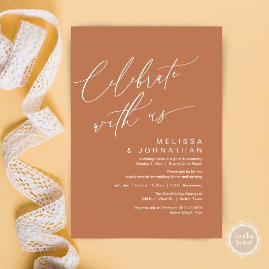 Romantisches Hochzeitsessen Party, Feiern Sie mit Einladung