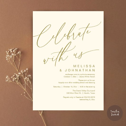 Romantisches Hochzeitsessen Party, Feiern Sie mit Einladung
