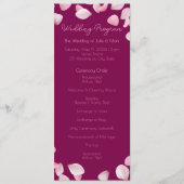 Romantisches Hochzeitsfeierprogramm Programm (Vorderseite)