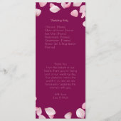 Romantisches Hochzeitsfeierprogramm Programm (Rückseite)