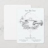 Romantisches Hochzeitshände-Minimalist-Design Save The Date (Vorne/Hinten)