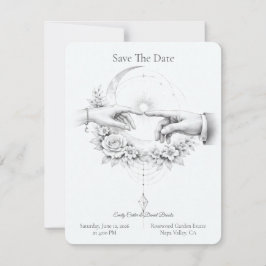 Romantisches Hochzeitshände-Minimalist-Design Save The Date
