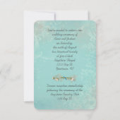 Romantisches Hochzeitsherz und Band Einladung (Rückseite)