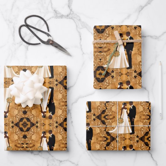 Romantisches Hochzeitspaar in der Liebe Geschenkpapier Set (Vorderseite)