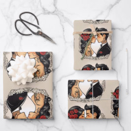Romantisches Hochzeitspaar in der Liebe Geschenkpapier Set