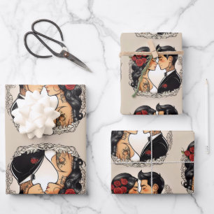 Romantisches Hochzeitspaar in der Liebe Geschenkpapier Set