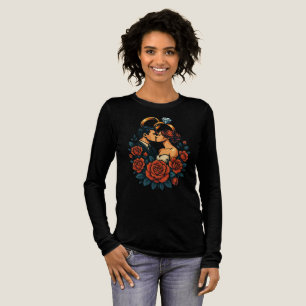 Romantisches Hochzeitspaar Langarmshirt Tri-Blend Shirt
