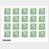 Romantisches Hochzeitspaar Quadratischer Aufkleber (Blatt)