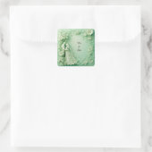Romantisches Hochzeitspaar Quadratischer Aufkleber (Tasche)