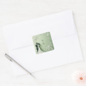 Romantisches Hochzeitspaar Quadratischer Aufkleber (Umschlag)