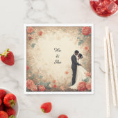 Romantisches Hochzeitspaar Serviette (Beispiel)