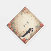 Romantisches Hochzeitspaar Serviette (Ecke)