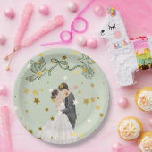 Romantisches Hochzeitspaar Teller Design | Elegant (Party)