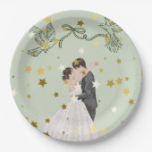 Romantisches Hochzeitspaar Teller Design | Elegant (Vorderseite)
