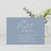 Romantisches Hochzeitsprobe-Dinner am Abend vor de Einladung (Stehend Vorderseite)