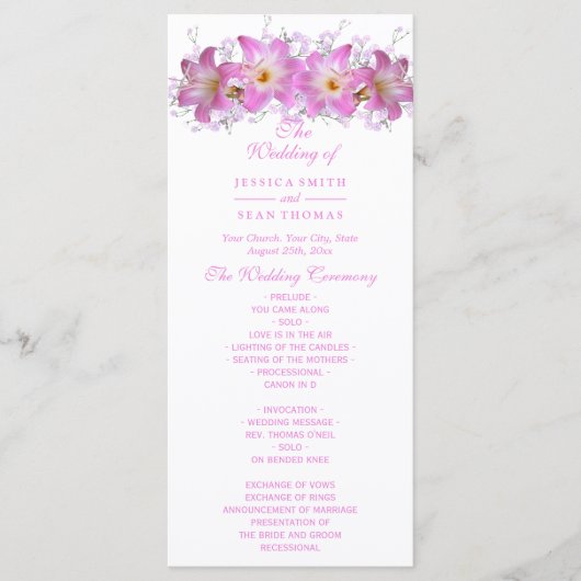 Romantisches Hochzeitsprogramm Belladonna Lilies Programm (Vorderseite)