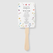 Romantisches Hochzeitsprogramm für botanische Wild Fächer (Vorderseite)