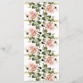 Romantisches Hochzeitsprogramm für Elegante Rose Programm (Rückseite)