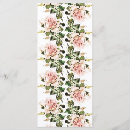 Romantisches Hochzeitsprogramm für Elegante Rose Programm (Rückseite)