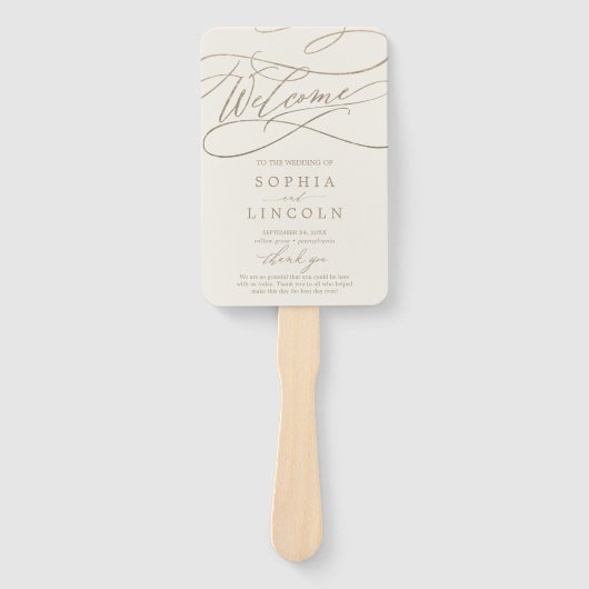 Romantisches Hochzeitsprogramm für Empfang und Elf Fächer (Vorderseite)