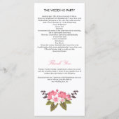 Romantisches Hochzeitsprogramm für Flora Programm (Rückseite)