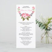 Romantisches Hochzeitsprogramm für Flora Programm (Stehend Vorderseite)