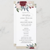 Romantisches Hochzeitsprogramm für Florals Programm (Vorne/Hinten)