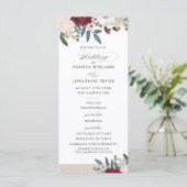 Romantisches Hochzeitsprogramm für Florals Programm (Stehend Vorderseite)