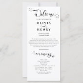 Romantisches Hochzeitsprogramm für Kalligrafie (Vorderseite)