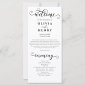 Romantisches Hochzeitsprogramm für Kalligrafie (Vorderseite)