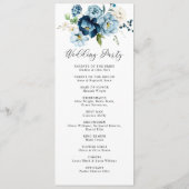 Romantisches Hochzeitsprogramm für Navy Blue Flora Programm (Rückseite)