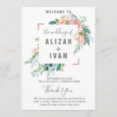 Romantisches Hochzeitsprogramm für Peony Blume Programm (Vorderseite)