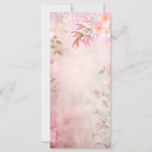 Romantisches Hochzeitsprogramm für Rosa Flora (Rückseite)