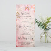 Romantisches Hochzeitsprogramm für Rosa Flora (Stehend Vorderseite)