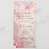 Romantisches Hochzeitsprogramm für Rosa Flora (Vorne/Hinten)