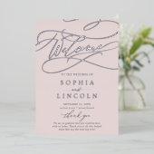 Romantisches Hochzeitsprogramm für Silberstreifen  Folieneinladung (Stehend vorne)