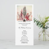 Romantisches Hochzeitsprogramm für Vintage Kunst Programm (Stehend Vorderseite)