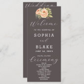 Romantisches Hochzeitsprogramm für Weißblütenasche (Vorne/Hinten)