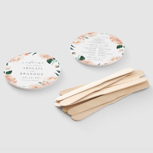 Romantisches Hochzeitsprogramm im Garten Pfirsich Fächer (Non-assembled)