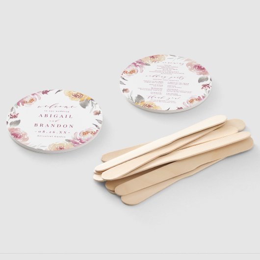 Romantisches Hochzeitsprogramm in Lila Fächer (Non-assembled)