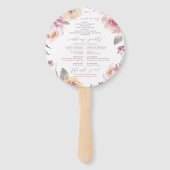 Romantisches Hochzeitsprogramm in Lila Fächer (Rückseite)