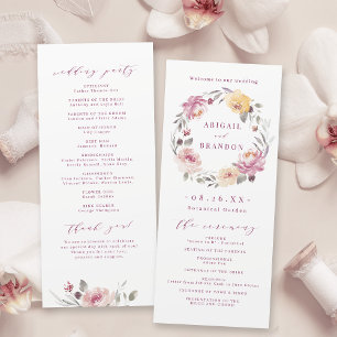 Romantisches Hochzeitsprogramm in Lila Programm