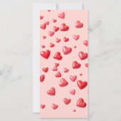 Romantisches Hochzeitsprogramm mit roten Herzen (Rückseite)