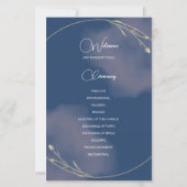 Romantisches Hochzeitsprogramm Navy Blue & Blush P (Rückseite)