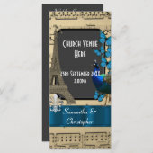 Romantisches Hochzeitsprogramm Vintag Paris Programm (Vorne/Hinten)