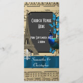 Romantisches Hochzeitsprogramm Vintag Paris Programm (Vorderseite)