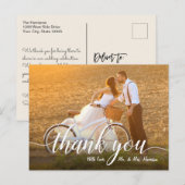 Romantisches Hochzeitssemble - Foto Vielen Dank Postkarte (Vorne/Hinten)